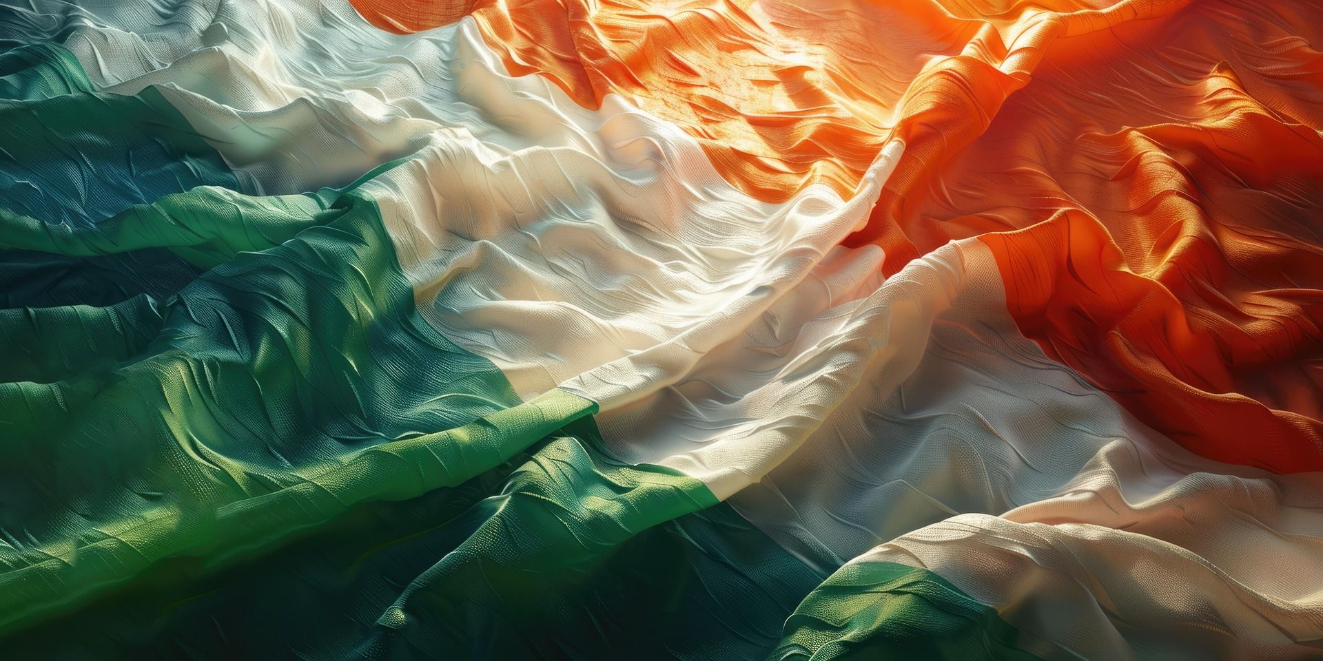 An Irish flag waving in the wind