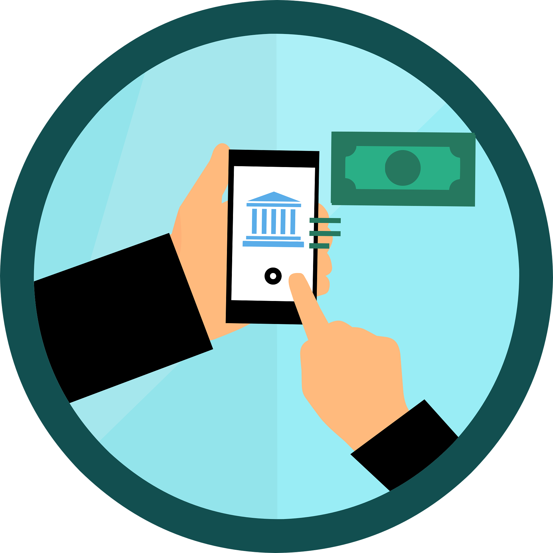 A person using a mobile banking app on a smartphone