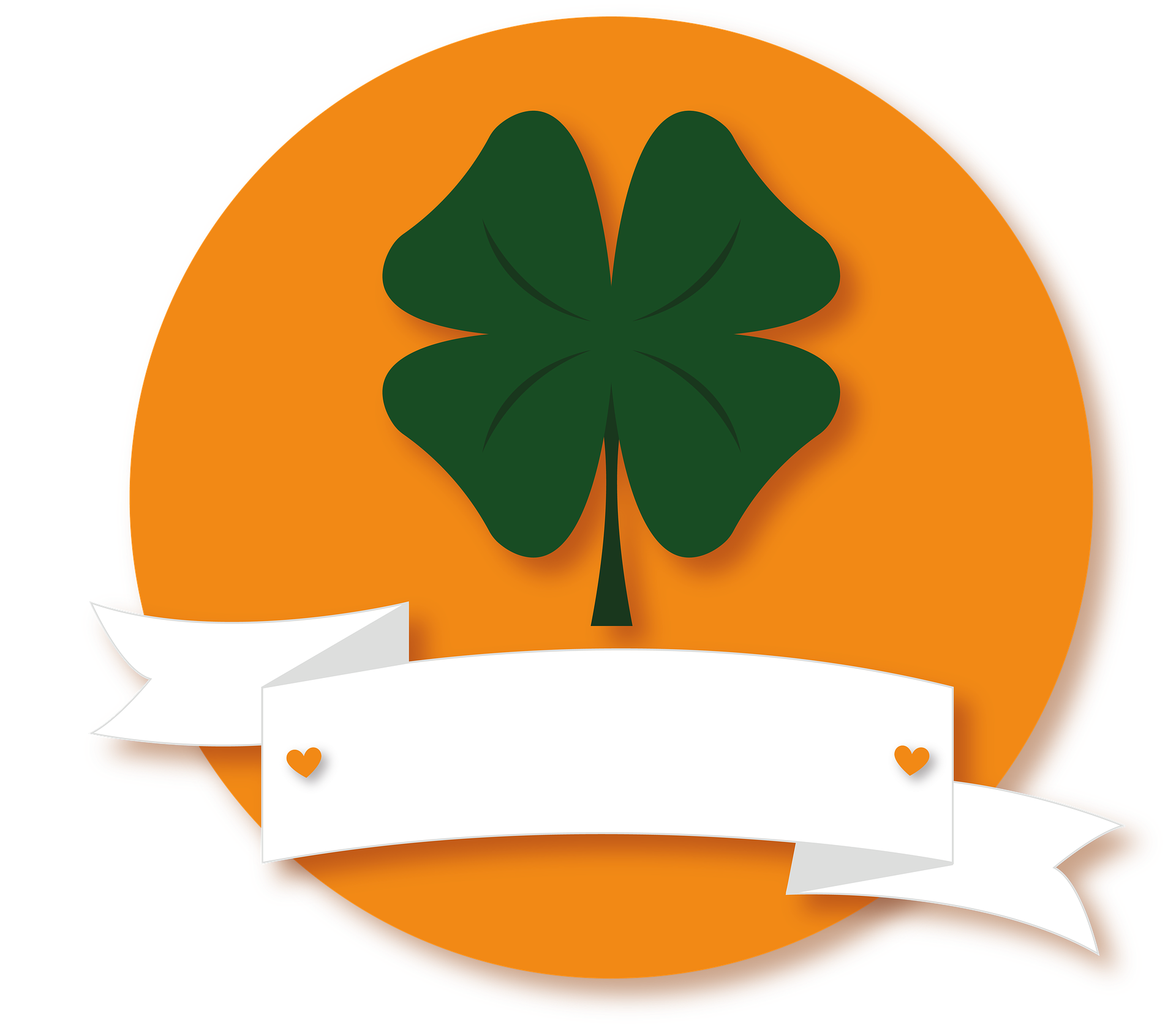 A green shamrock badge