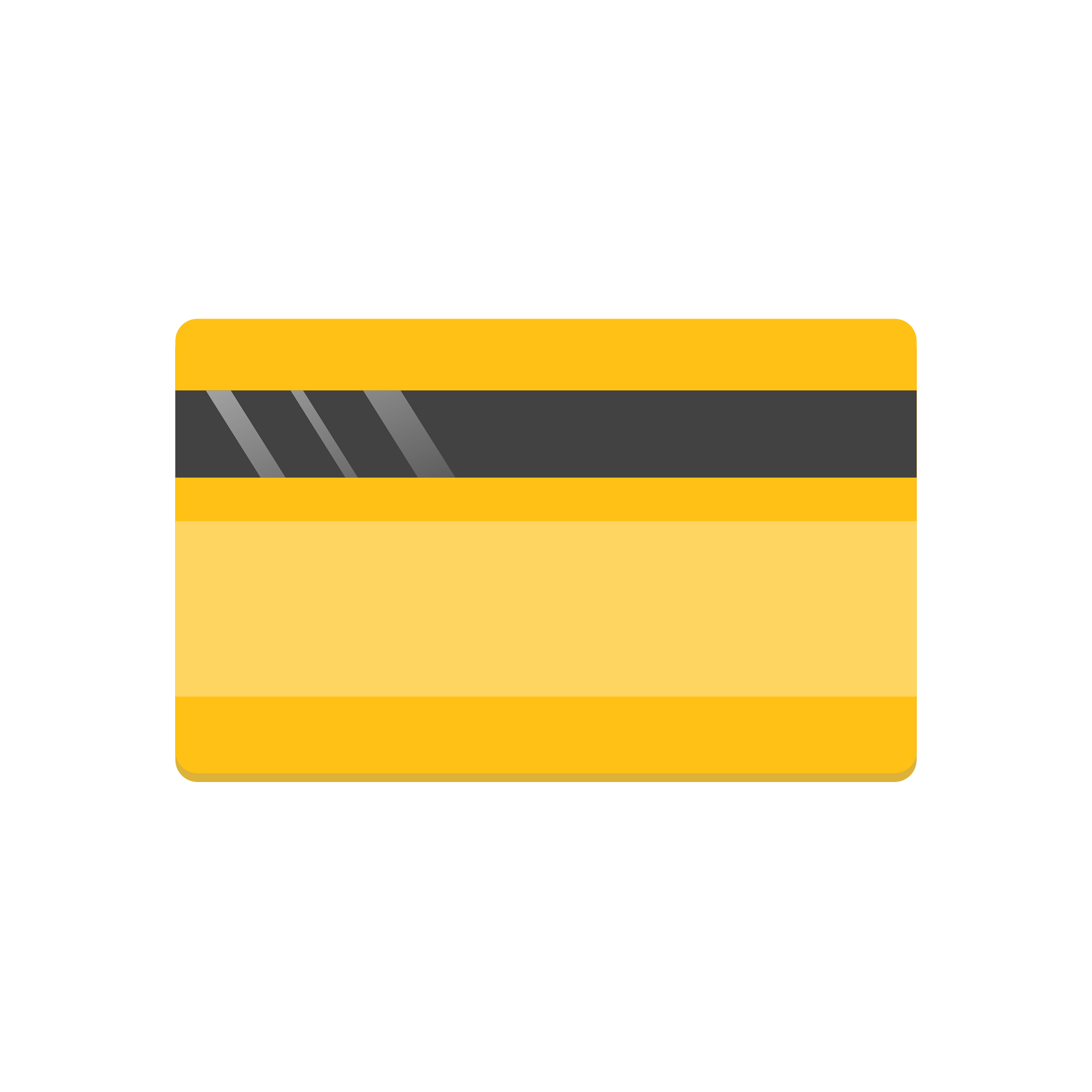 A yellow payment card held over a table